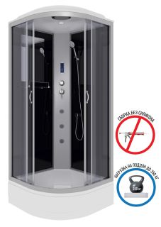 Душевая кабина Niagara NG-3503-14F с гидромассажем 80x80см серебро/тонированное