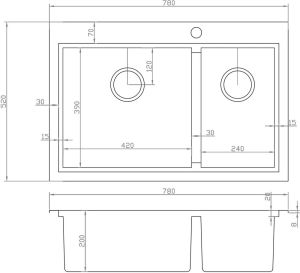 Мойка кухонная Zorg Master X ARTE ZM X-5278-L