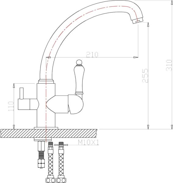Смеситель для кухни ZORG Zorg Sanitary ZR 315 YF-33