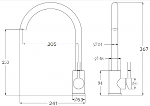 Смеситель для кухни ESKO Kitchen K45 White белый