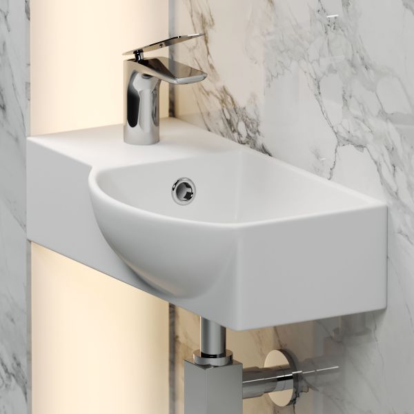 Подвесная раковина Ceramica Nova Element CN6039R 40см отверстие под смеситель слева белый