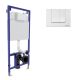 Инсталляция для подвесного унитаза Berges NOVUM 525 040244 белая кнопка смыва S4 Soft Touch
