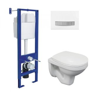 Комплект Berges 043334 инсталляция ATOM 410 кнопка Atom Line белая/хром глянец унитаз Gamma