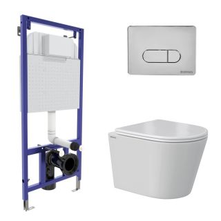 Комплект Berges 043375 инсталляция NOVUM 525 кнопка D3 унитаз VITA Rimless