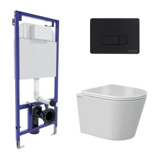 Комплект Berges 043376 инсталляция NOVUM 525 кнопка D5 унитаз VITA Rimless