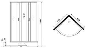Душевая кабина Niagara NG-6701-14BKG с гидромассажем 90x90см чёрный/прозрачное