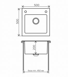 Мойка кухонная Tolero Ceramic Glass TG-500 чёрный 765048