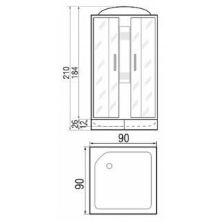 Душевая кабина RIVER QUADRO 90/26 МТ Душевая кабина RIVER QUADRO 90/26 МТ