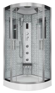 Душевая кабина Niagara NG-7715W с гидромассажем 90x90см серебро/прозрачное