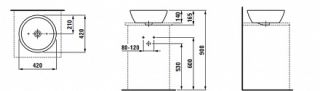 Раковина Laufen PRO 8.1296.2.000.109.1 42х42 Раковина Laufen PRO 8.1296.2.000.109.1 42х42