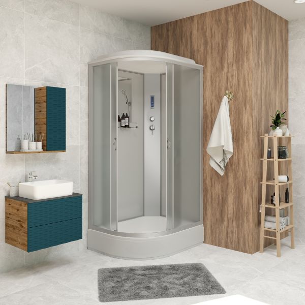 Душевая кабина Niagara NG-33094-14RP 100x90см серебро/матовое
