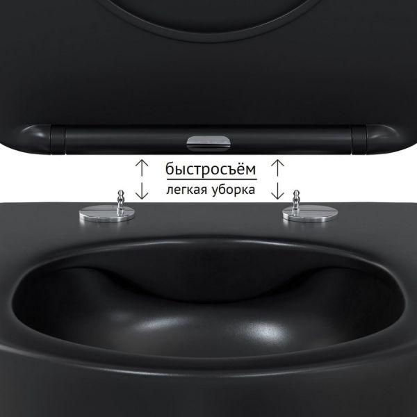 Подвесной унитаз Berges Ventas Black Rimless 082136 сиденье дюропласт Ventas Slim SO чёрный