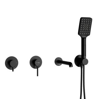 Встраиваемый комплект для ванны с лейкой и изливом WasserKRAFT Rhein 9951.99DVR2.444.240.130.443MB чёрный матовый