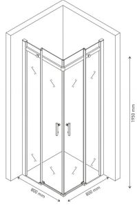 Душевой уголок Berges Melita 80x80см хром 061023