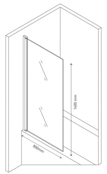 Шторка на ванну Berges River 90см хром 062102