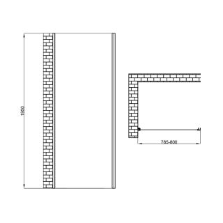 Боковая панель Berges LEGOS 064030 80 см профиль хром стекло прозрачное