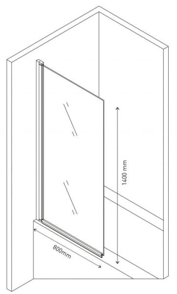 Шторка на ванну Berges River 80см хром 065001