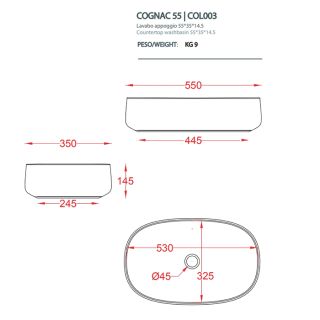 Раковина ArtCeram Cognac COL003 39 00 marrone cocoa 55 см Раковина ArtCeram Cognac COL003 39 00 marrone cocoa 55 см