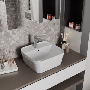 Раковина накладная D&K Quadro DT1510916 43см белый