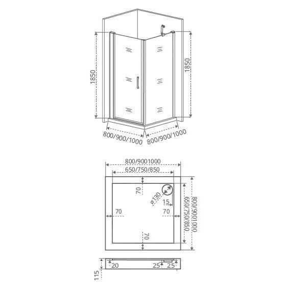 Душевой уголок Good Door Fantasy CR -80-F-CH стекло прозрачное с зеркальным рисунком Фэнтази