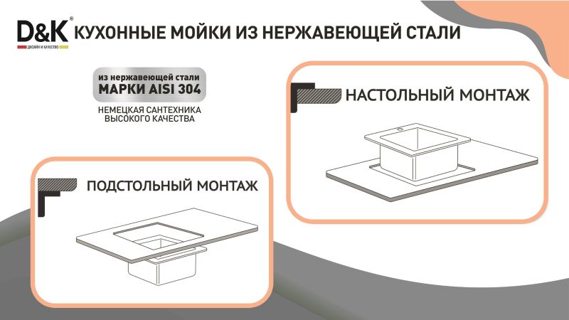 Кухонная мойка D&K DKS415006 41см графит