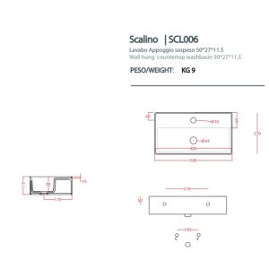 Раковина ArtCeram Scalino SCL006 01 00 белая 75 см
