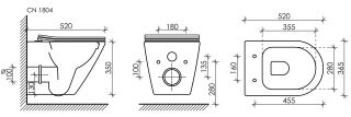 Подвесной унитаз Ceramica Nova Highlight CN1804 безободковый белый Подвесной унитаз Ceramica Nova Highlight CN1804 безободковый белый