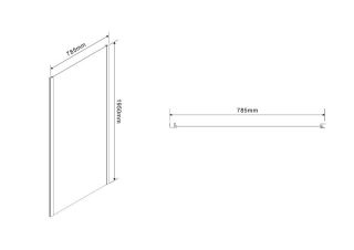 Боковая часть Azario Shanghai AZ-C43-80-MB-CL 80 см профиль чёрный матовый стекло прозрачное