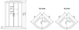Timo eco TE-0709 душевая кабина (90*90*215)