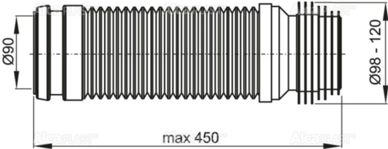 Гибкое колено AlcaPlast 90/110 flexi M9006