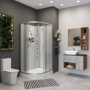 Душевая кабина Niagara NG-3312-14RBKTG с гидромассажем 120x80см серебро/матовое