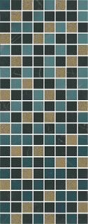 Плитка Kerama Marazzi MM7204 Декор Алькала черный мозаичный глянцевый 20x50x0,8