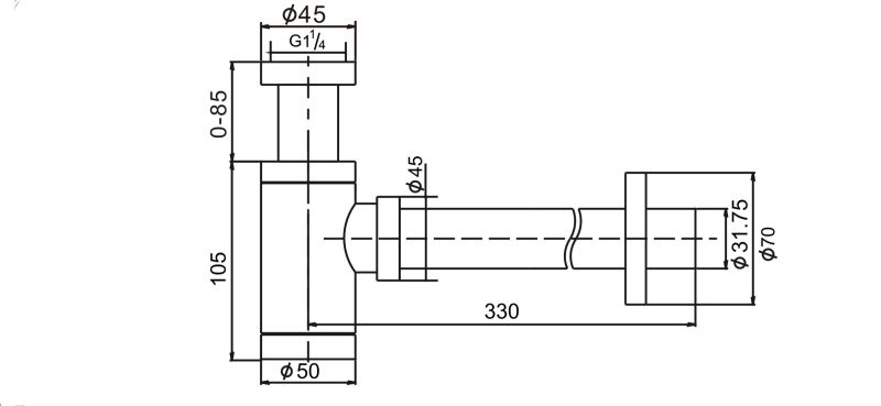 Сифон D&K для умывальника (DC9074)