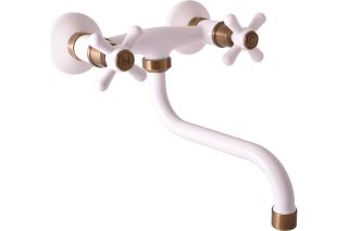 Смеситель для кухни Rav Slezak Morava Retro MK101.5/21BSM белый золото Смеситель для кухни Rav Slezak Morava Retro MK101.5/21BSM белый золото