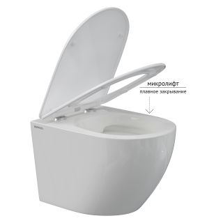 Унитаз подвесной Berges Okus Rimless 081127 с сиденьем-микролифт белый