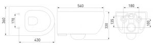 Подвесной унитаз Berges EGO XL Rimless белый 082118 сиденье Toma Slim SO микролифт быстросъёмное