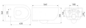 Подвесной унитаз Berges EGO XL Rimless белый 082124 сиденье Toma SO микролифт быстросъёмное