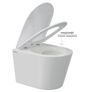 Унитаз подвесной Berges VITA Rimless 082255 сиденье микролифт белый