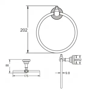 Кольцо для полотенец Rose RG1106 хром
