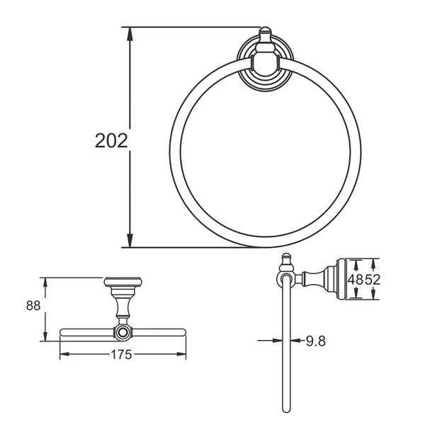 Кольцо для полотенец Rose RG1106 хром