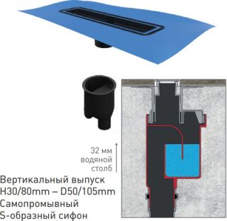 Душевой лоток Berges Wasserhaus Simpel 090013 100 Матовый хром Душевой лоток Berges Wasserhaus Simpel 090013 100 Матовый хром