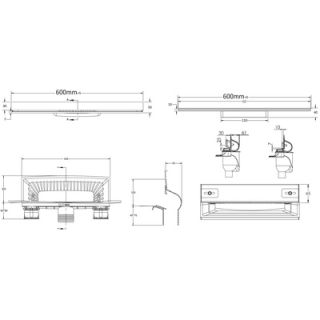 Душевой лоток Berges Wasserhaus Wall 600 090056 с решеткой Матовый хром Душевой лоток Berges Wasserhaus Wall 600 090056 с решеткой Матовый хром