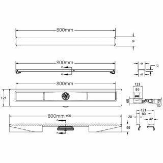 Душевой лоток Berges Wasserhaus C1 Brise 090133 80 Матовый хром Душевой лоток Berges Wasserhaus C1 Brise 090133 80 Матовый хром