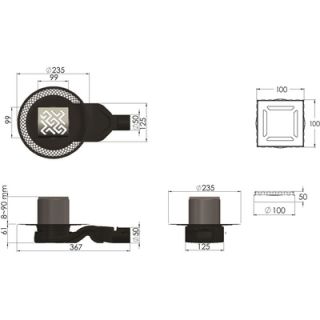 Душевой трап Berges Wasserhaus Platz Antik 090160 10x10 см Душевой трап Berges Wasserhaus Platz Antik 090160 10x10 см
