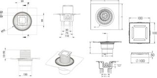 Душевой трап Berges Wasserhaus Zentrum Norma 090462 10х10 Матовый хром Душевой трап Berges Wasserhaus Zentrum Norma 090462 10х10 Матовый хром