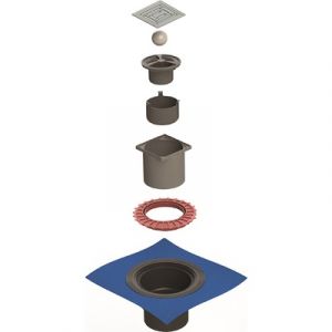 Душевой трап Berges Wasserhaus Zentrum Uno 090471 10х10 Матовый хром