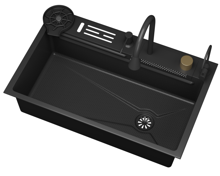 Кухонная мойка многофункц. DQ нерж.сталь темный графит в комплекте со смесителем и аксессуарами (DKS754605)