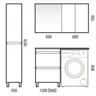 Тумба под раковину для стиральной машины Corozo Альтаир 120 белый SD-00000500 Тумба под раковину для стиральной машины Corozo Альтаир 120 белый SD-00000500