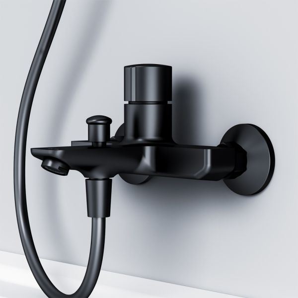 Смеситель для ванны и душа Am.Pm X-Joy TouchReel чёрный матовый F85A10522