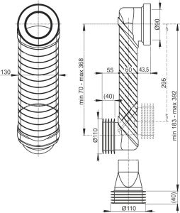 Колено стока AlcaPlast 90/110 Slim MS906